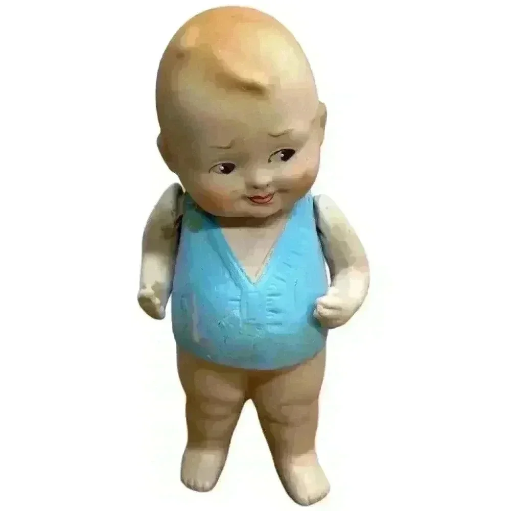 Antique 5” German All Bisque Baby Bud Doll Closed Mouth